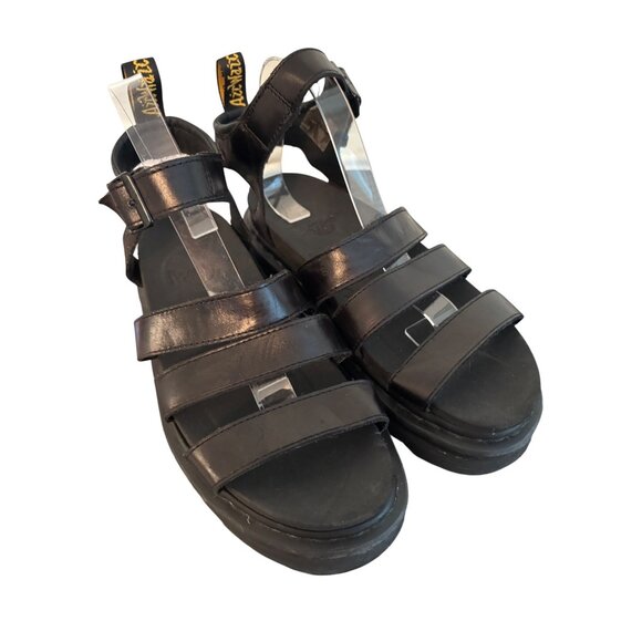Dr. Martens Blaire Fisherman Sandals Black Hydro Leather Adjustable Ankl… - Picture 5 of 15